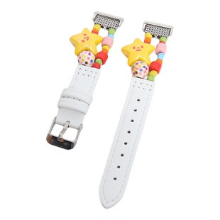 适用华为手表watch gt6/5/4/3/2串珠拼皮表带fit3/4个性情侣表链