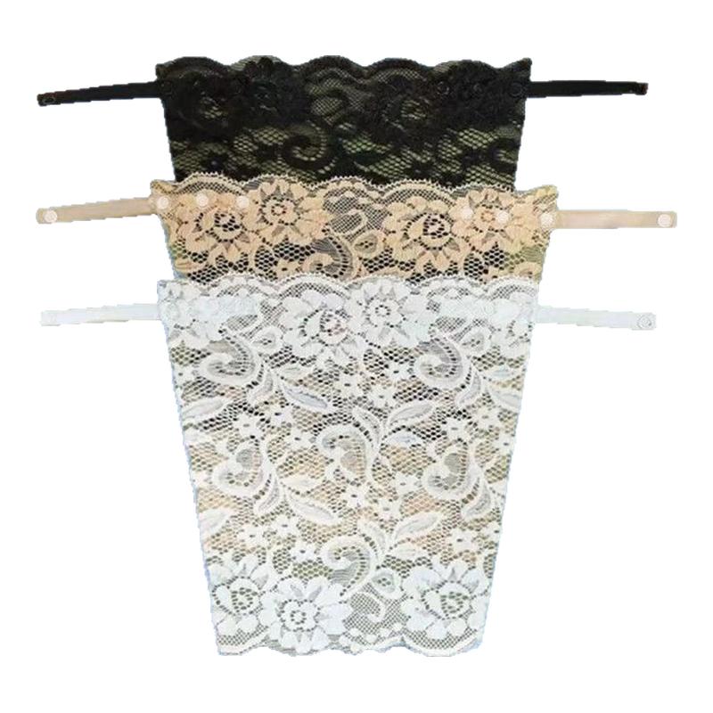 V领低领衣服防走光神器蕾丝抹胸一片式假领子女夏网红抖音同款