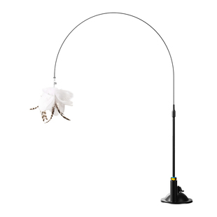 逗猫棒固定羽毛带铃铛自嗨解闷神器吸盘长杆陪伴安抚超长的猫玩具