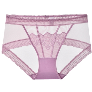 3件159|商场同款MYBODY女士内裤高腰收腹纯欲蕾丝纯棉底裆三角裤