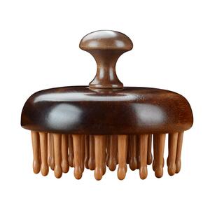 檀木圆盘指环按摩梳头部经络梳养生头疗刷脱发便携梳子女家用耐用