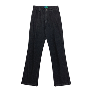 化学少女 X2「摩登裤」高腰高弹牛仔裤黑色加绒复古显瘦小个子