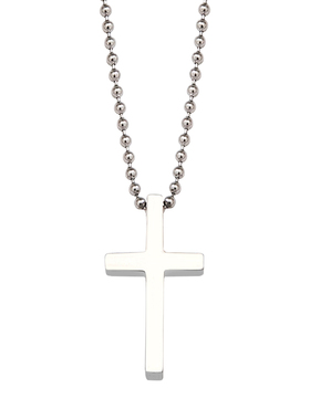 钛钢简约双色小十字项链锁骨链