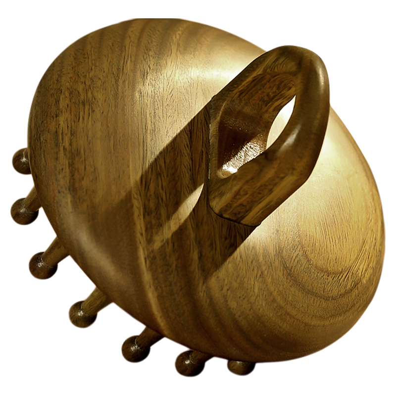 天然绿檀木按摩梳子头皮经络梳头牛角脱发头疗器防刷头部疏通神器