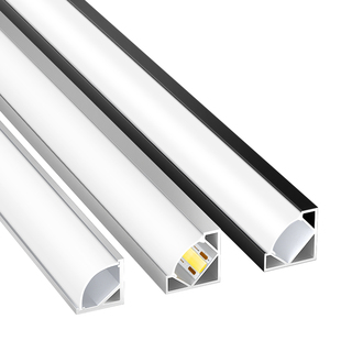 45度明装三角线条灯悬浮顶窗帘盒灯带卡槽免吊顶斜发光线性型灯槽