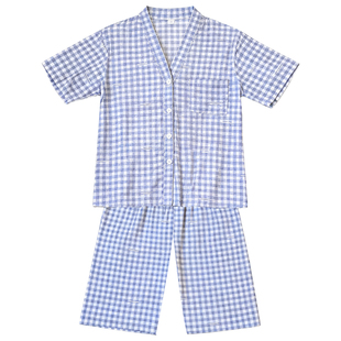 夏季新款短袖棉绸睡衣加大码宽松家居服套装男款透气人造棉家居服