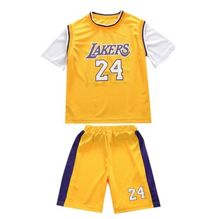 儿童篮球服套装速干男童24号短袖球衣湖人科比夏季薄款运动训练服