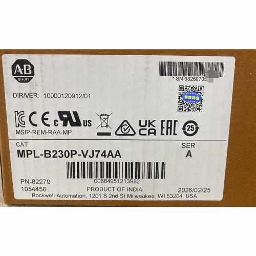 MPL-B230P-VJ74AA 全新 AB 罗克韦尔 伺服