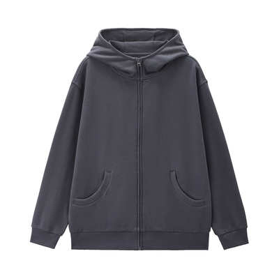 Giordano中长款卫衣外套连帽