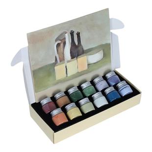 我乐艺 陶艺釉下彩水料陶瓷绘画颜色釉料陶瓷高温颜料12色套装1