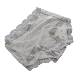 内裤网纱蕾丝性感纯中高腰包臀三角裤女中腰大码无痕欲新款胖mm