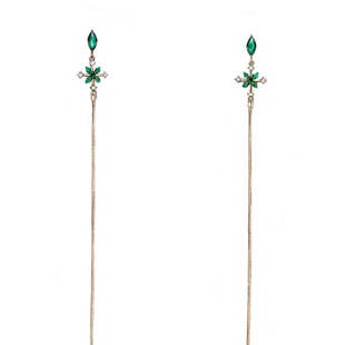 七月之晨《II.Alvitr》原创自制复古绿十字耳钉长款耳线款耳夹