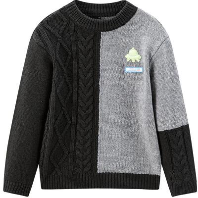 [羊毛衫]MINIPEACE太平鸟童装男童拼接毛衣儿童毛衫宝宝针织衫冬