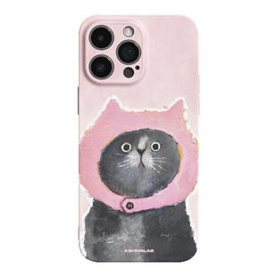 ASHINSLAB适用苹果16ProMax发呆猫咪小米iPhone15华为mate60精孔软壳14防摔小众Pura70不撞壳13全包P60艺术12