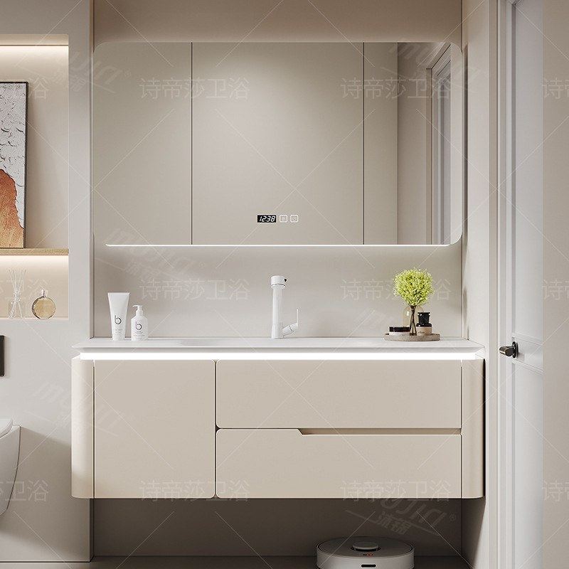 杜邦可丽耐一体盆浴室柜组合卫生间肤感洗漱台洗脸盆卫浴智能镜柜
