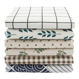 棉麻布料亚麻布茶几桌布简约现代老粗布窗帘布料清仓处理沙发盖布