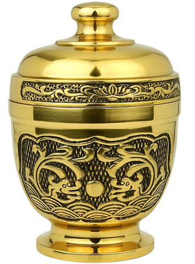 香粉盅香道用品黄铜整套香道中式