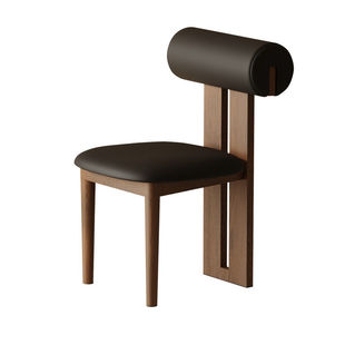 中古实木餐椅家用靠背椅子法式复古风餐厅餐桌椅设计师化妆河马椅