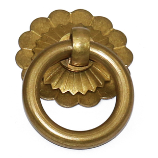 中式仿古纯铜家具抽屉柜门拉手中药柜黄铜圆环铜环全铜拉环小把手