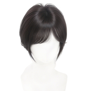 三七分斜刘海假发女片头顶补发全真发蓬松高颅顶遮发缝无痕假刘海