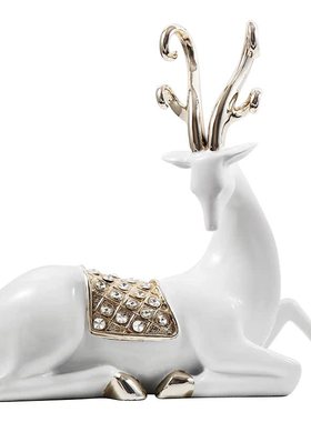 欧式风鹿摆件电视柜玄关储物罐