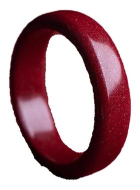 普陀山原矿朱砂素圈戒指女本命年指环男吊坠钥匙扣挂件礼物送他人