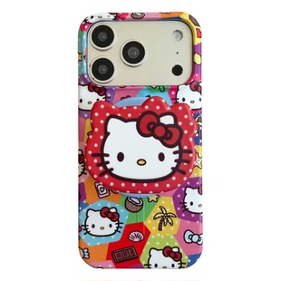 三丽鸥雏菊Kitty凯蒂猫适用iPhone17Pro手机壳可爱彩虹猫咪苹果16promax保护套磁吸充电i15PM外壳i17硬壳磨砂