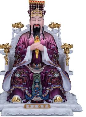 汉白玉实心四御神像供奉摆件