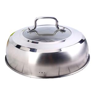 蒸锅盖子不锈钢蒸盖锅蒸锅盖凹口笼盖加高加厚