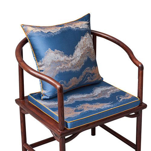 坐垫实木椅子中式茶椅子餐椅垫轻奢风绿色可拆洗防滑太师椅垫订做