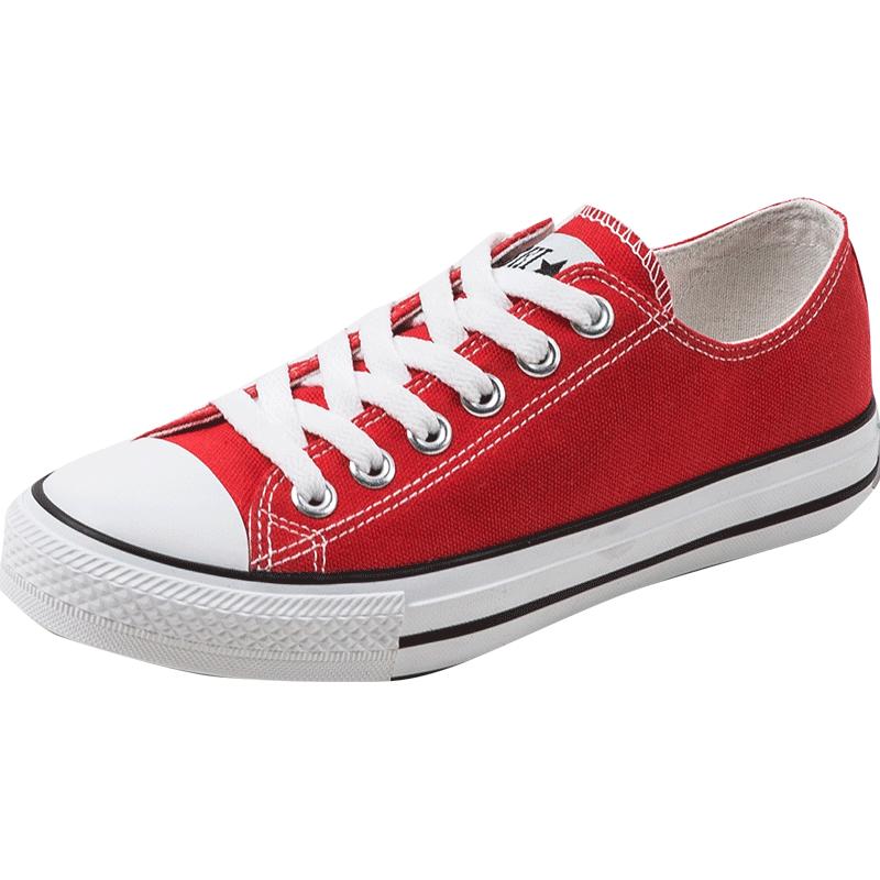 三福女鞋2022夏季新款情侣百搭平底帆布鞋女低帮休闲鞋软底小白鞋