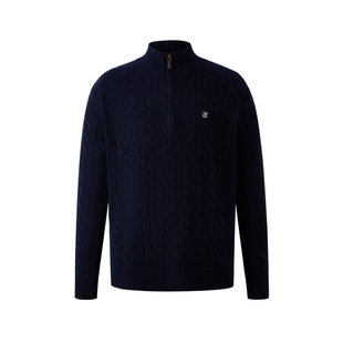 【绵羊毛+山羊绒】Eland衣恋毛衣男长袖拉链针织衫2025冬季新款