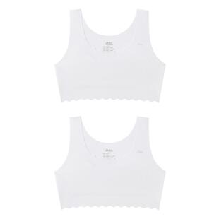 安奈儿童装女童一阶段内衣两件装夏新款透气少女文胸白色背心