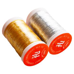 日本0.12mm涤纶金银绣线婚纱头饰金属线法式勾刺绣DIY手工200m