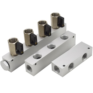 27x36 分气块多管路气排气路分配器分流排直通气动迷你球阀开关组