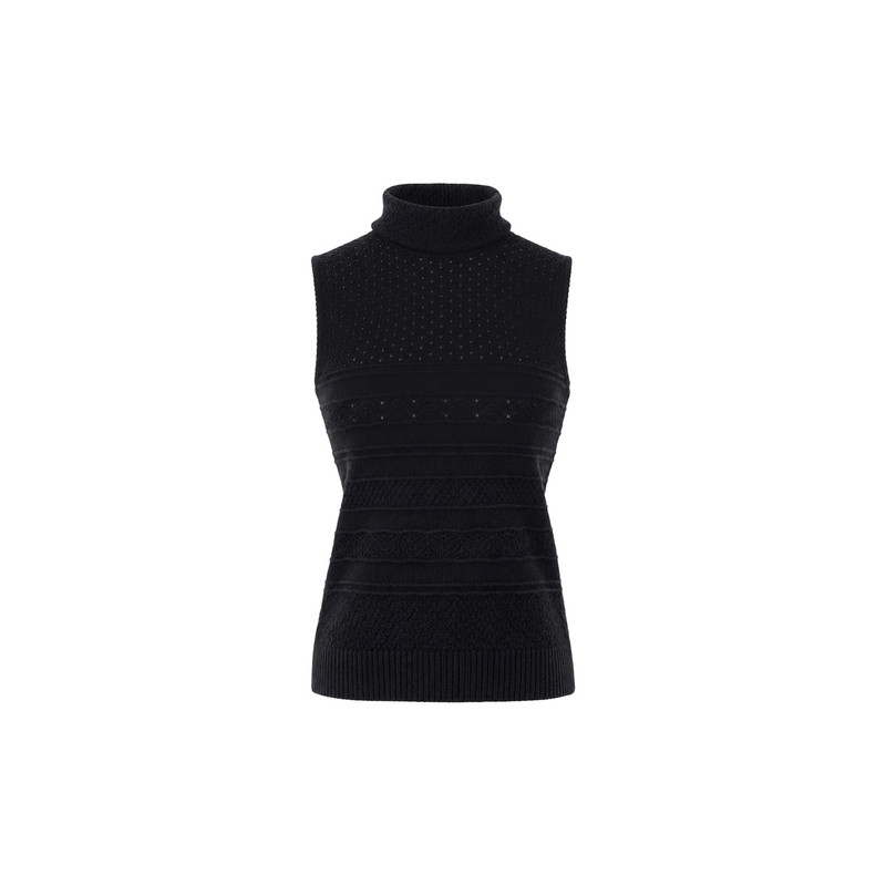 半高领无袖针织内搭背心上衣