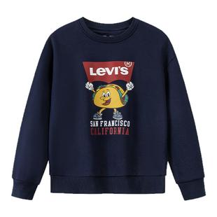 【新年红加绒】李维斯儿童卫衣男童上衣2025冬季新款塔可长袖冬装