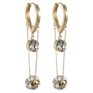 日新款妾之意闪钻球流苏耳环简约气质耳坠爱心耳扣女网红百搭耳饰