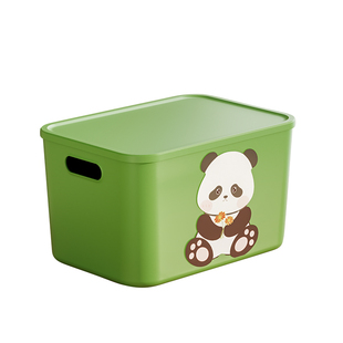 桌面收纳盒家用杂物零食化妆品整理盒卡通长方形带盖储物盒收纳篮