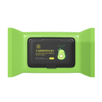 健美创研牛油果卸妆湿巾眼唇脸三合一深层清洁卸妆巾30片-J