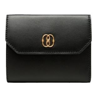【尊享折扣】BALLY巴利EMBLEM黑色牛皮革女士钱包6308645