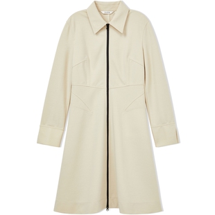 【无压力系列】玛丝菲尔时尚气质摩登翻领撞色拉链A版连衣裙女