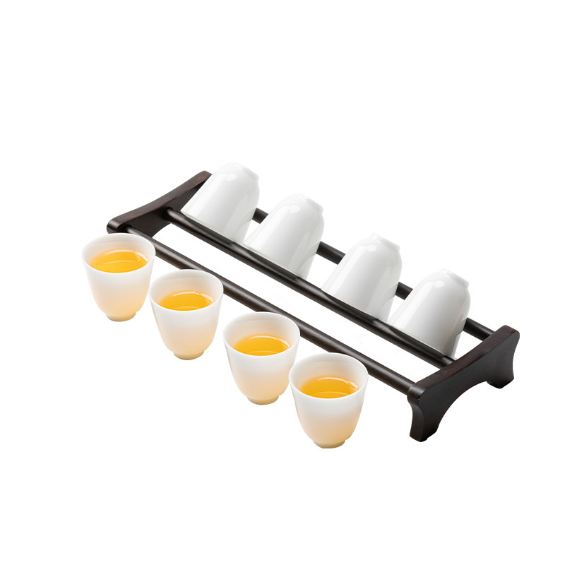 高端冰种玉白瓷功夫小茶杯6只装茶杯
