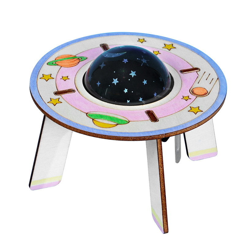 外星飞碟模型星空飞船七彩灯学生趣味手工科学实验科技小制作材料