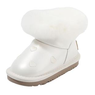 DR.DORA朵拉博士冬季小童雪地靴女宝宝棉鞋子加绒加厚保暖毛毛鞋