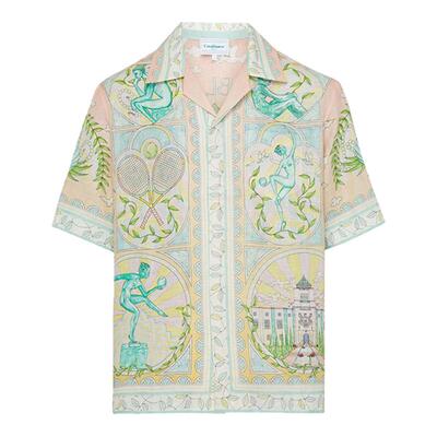 Casablanca古巴领短袖印花衬衫