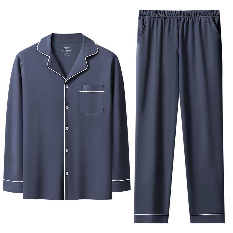七匹狼睡衣男纯棉全棉家居服套装