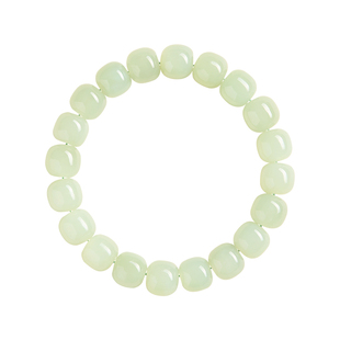 官方旗舰店真品和田玉桶珠手串新疆玉石晴水籽料老型珠手链女国风