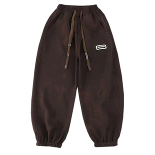 男童裤子春秋款2025新款中大童秋装灯芯绒束脚裤痞帅风宽松休闲裤