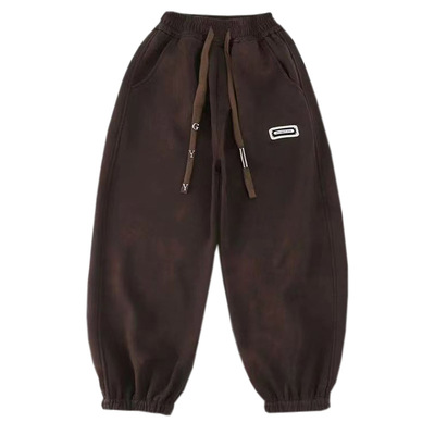 男童裤子春秋款灯芯绒宽松束脚裤